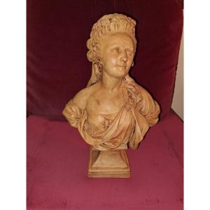Mademoiselle Guimard (1743-1816) Terracotta Bust, Early 19th Century 