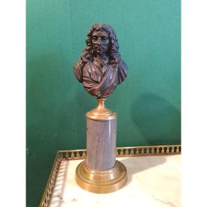 Moliere buste en bronze et marbre fin du 18e siècle