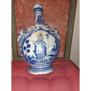 Rare Polychrome Nevers Flask