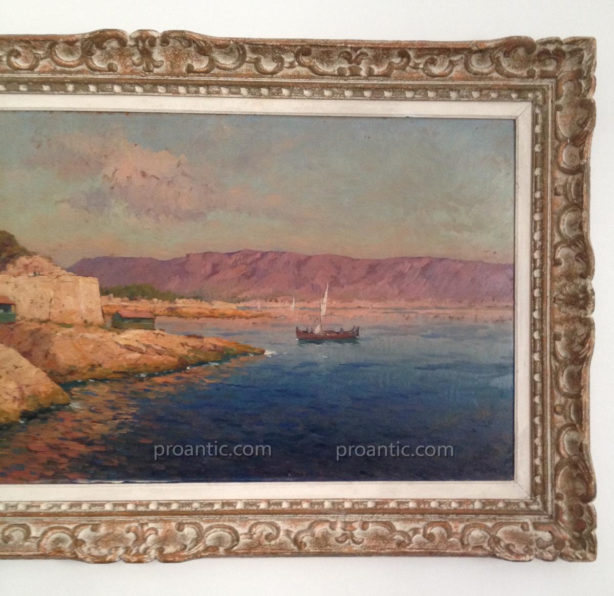 ISAILOFF Alexandre (1869-) " La corniche au soleil couchant, Marseille"-photo-1