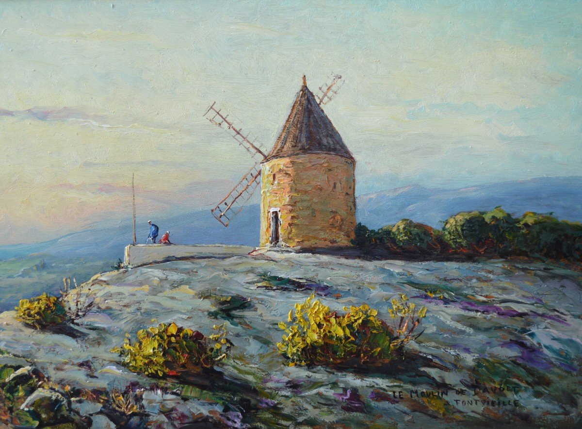 Hurard Joseph (1887-1956) "the Mill Of Daudet, Fontvieille" Provence Alpilles Avignon Vidal-photo-2