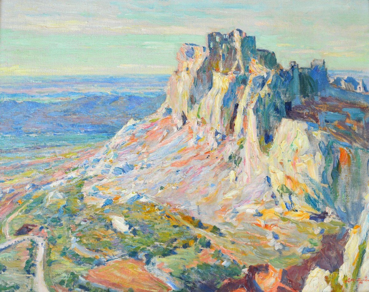 MONTAGNE Louis (1879-1960) "Les Baux de Provence" Alpilles Maussane Avignon Grivolas French