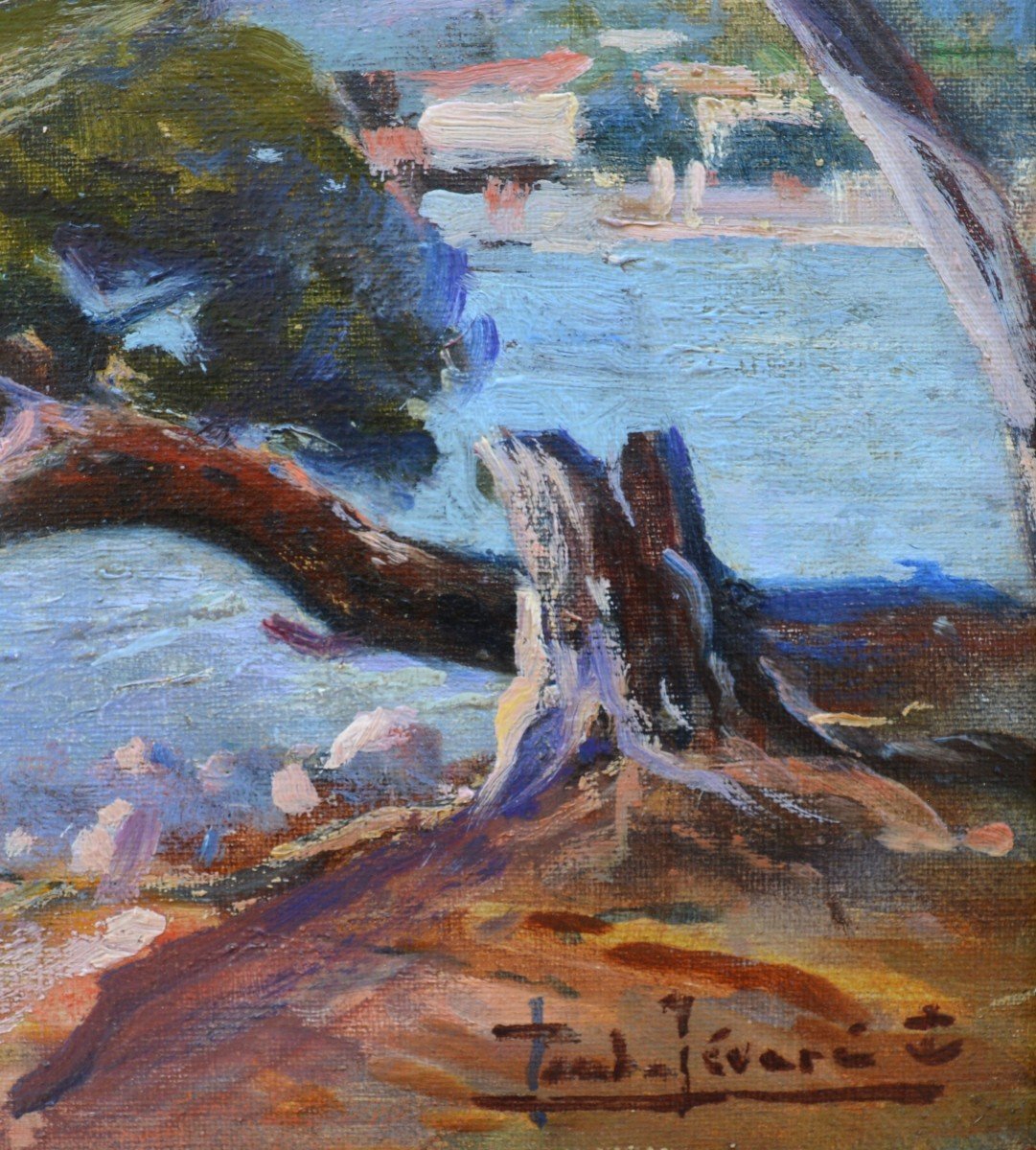 LEVERE Paul (1875-1949) « La plage de L'Argentière, Londe les Maures » Provence Toulon Hyeres-photo-4