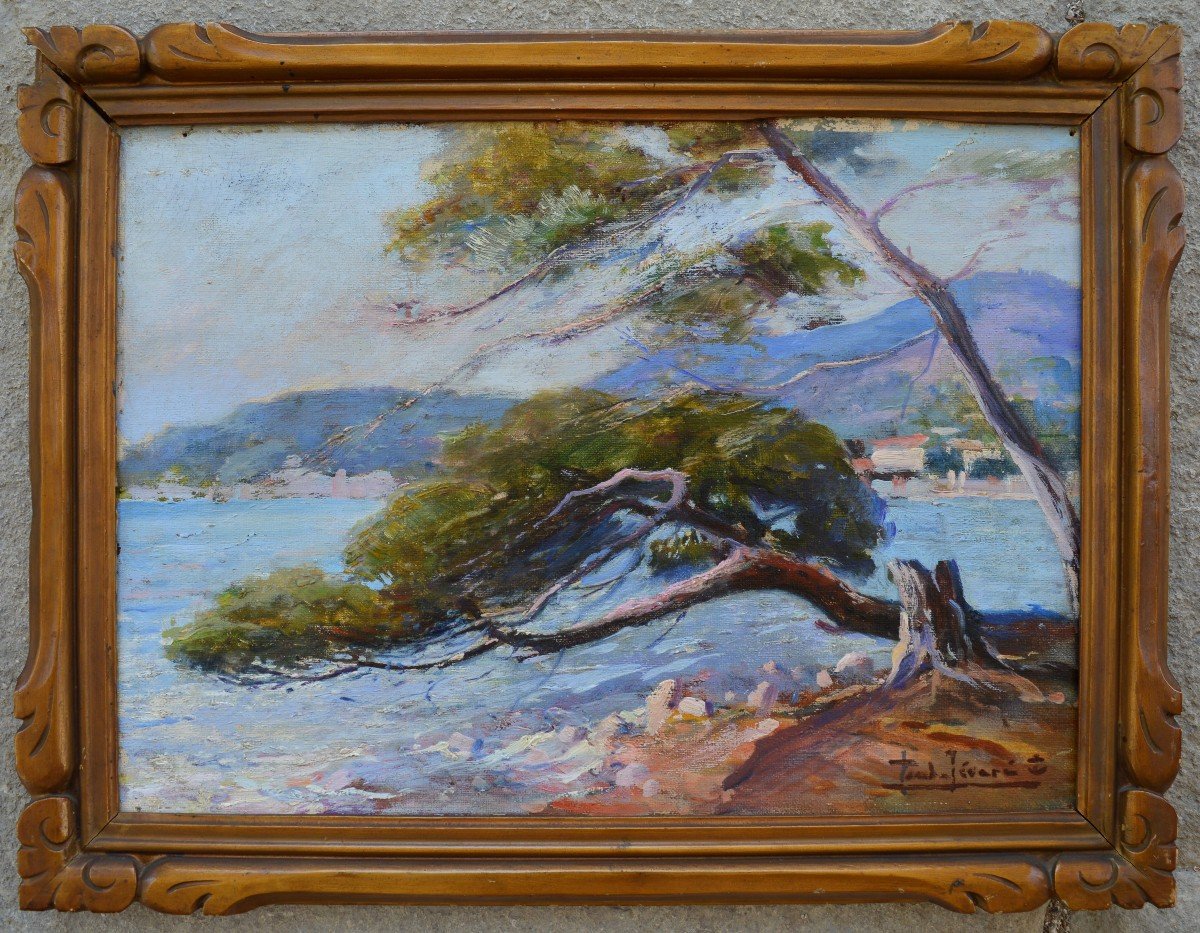 LEVERE Paul (1875-1949) « La plage de L'Argentière, Londe les Maures » Provence Toulon Hyeres-photo-1
