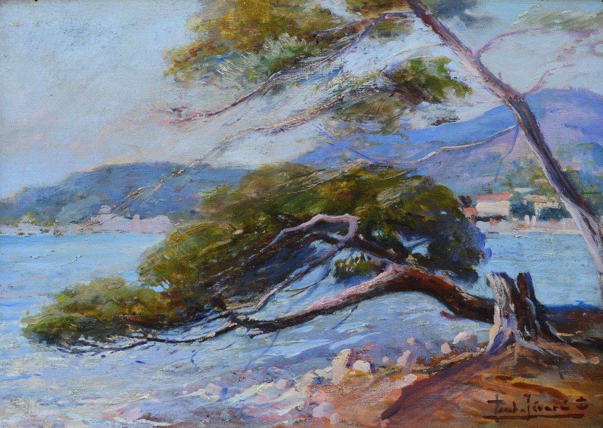 LEVERE Paul (1875-1949) « La plage de L'Argentière, Londe les Maures » Provence Toulon Hyeres
