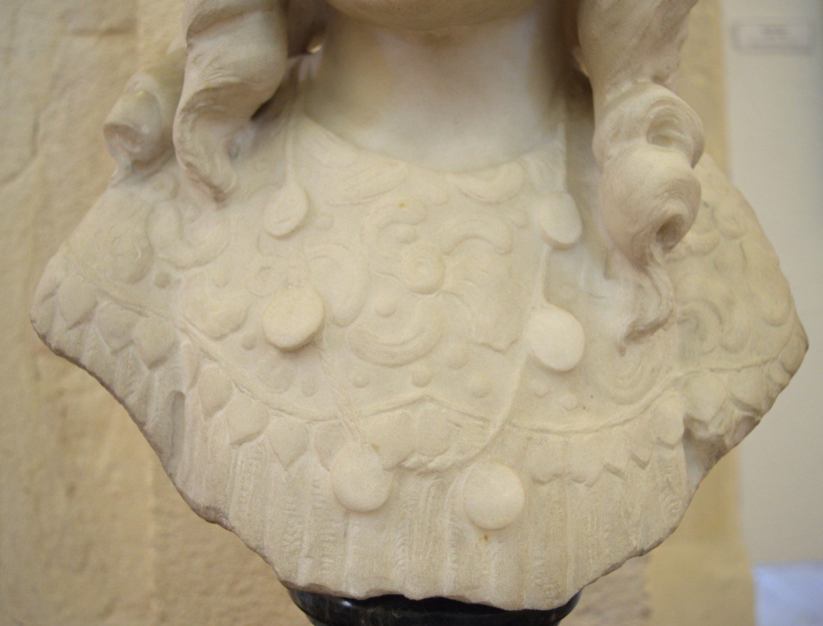 Gras Jean-pierre (1879-1964) "bust Of Jeanne Lucie Bonhomme" Avignon Provence Marble Injalbert-photo-1