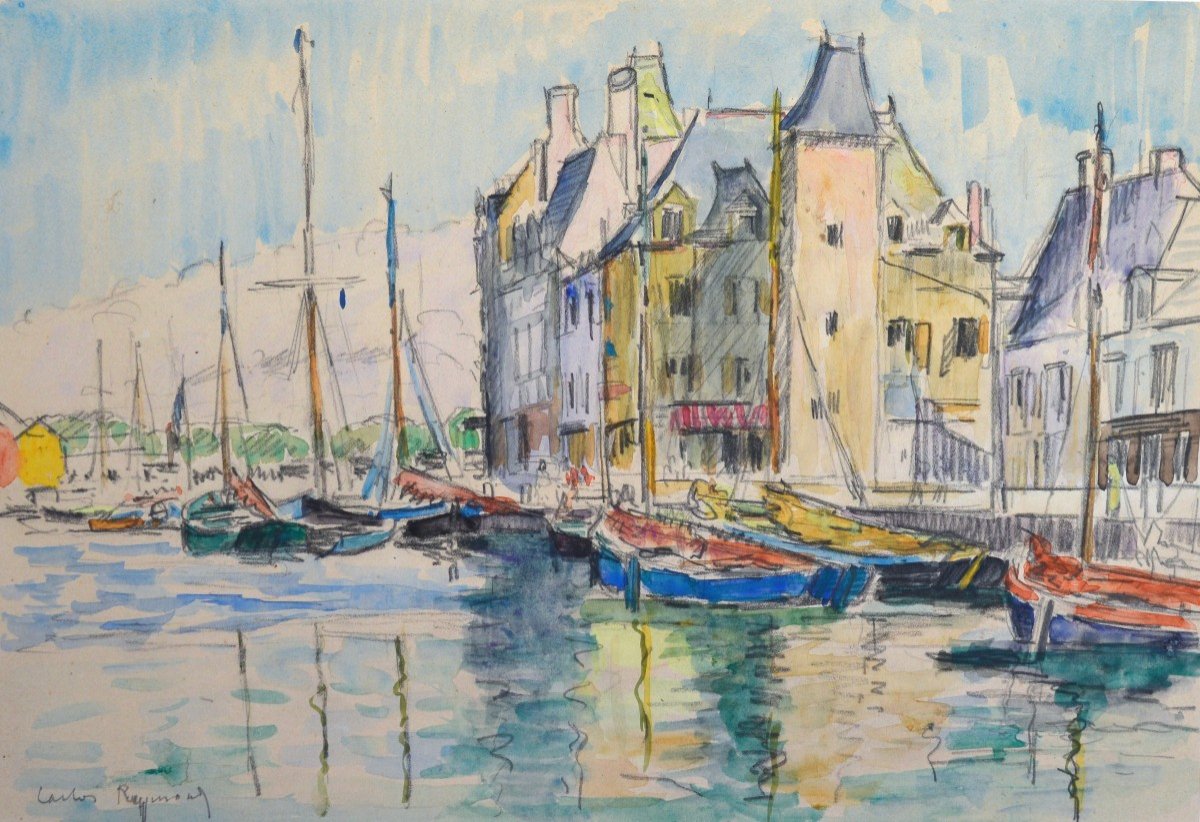 REYMOND Carlos (1884-1970) "Le Croisic, quai de la Poissonnerie" Signac Manguin Guérande  