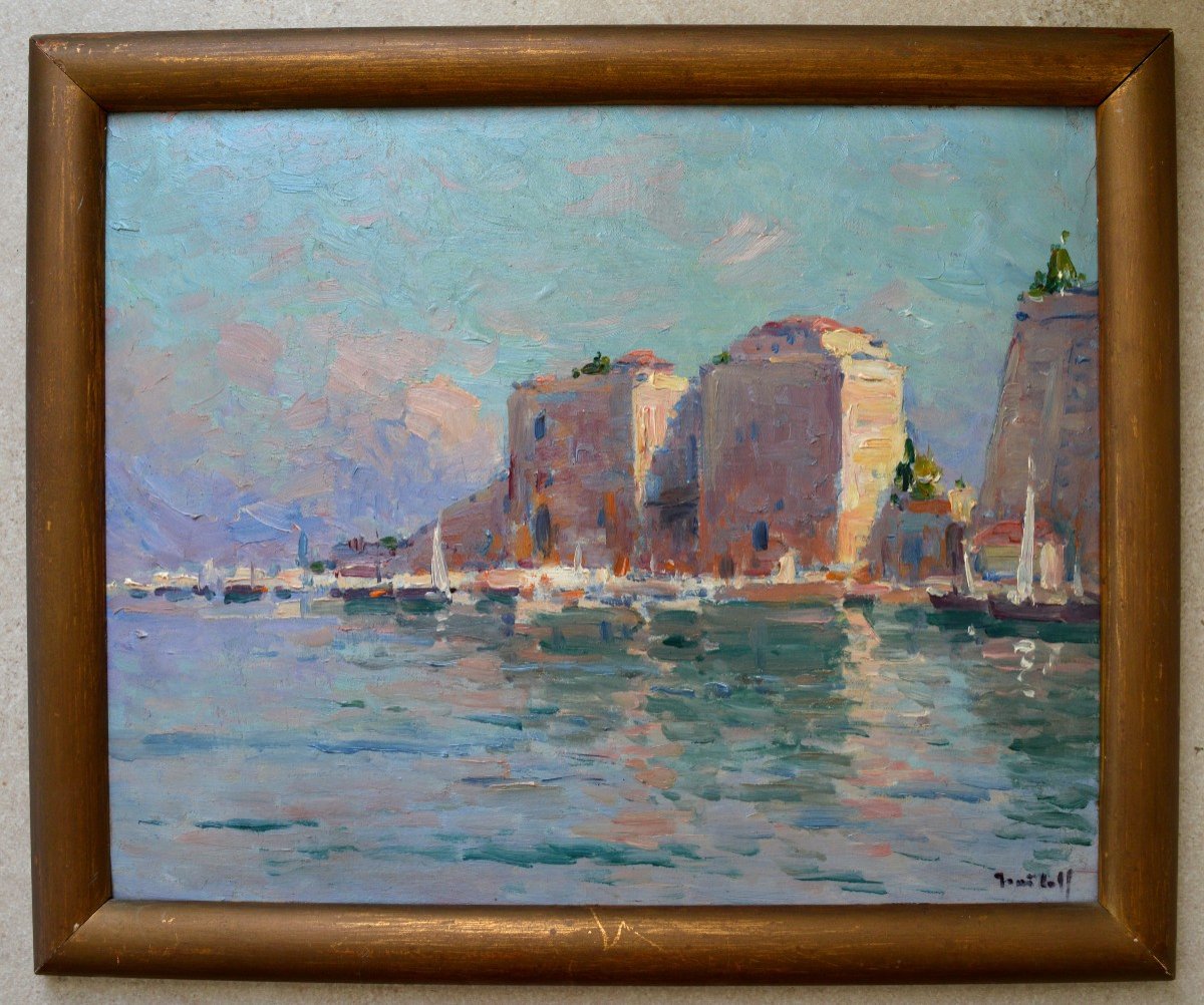 ISAILOFF Alexandre (1855-1934) « Le port de Villefranche sur Mer » Provence Russie Nice Antibes-photo-4