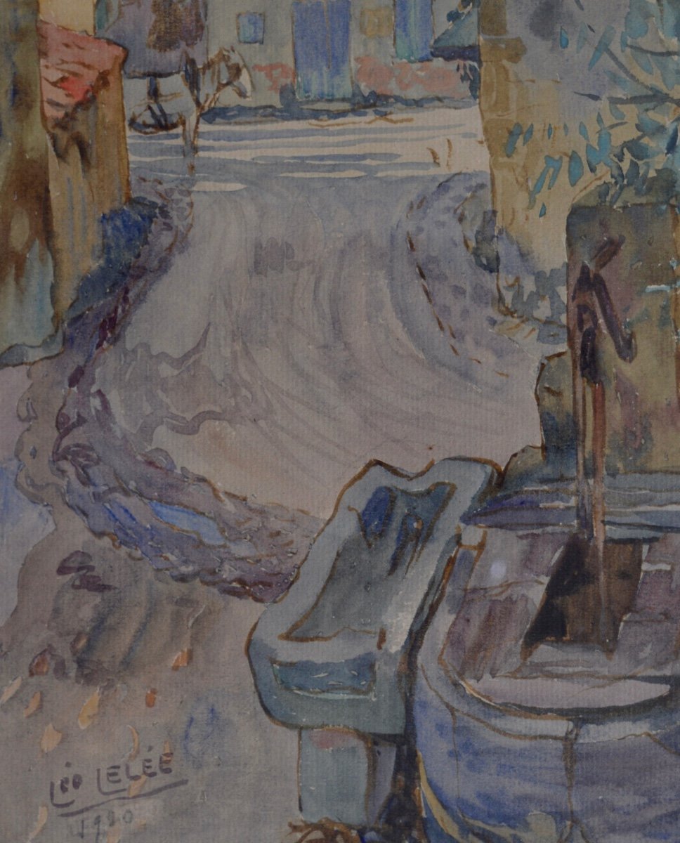 Lelée Léo (1872-1947) “village Street” Arles Fontvieille Alpilles Provence Avignon Lelee Baux-photo-2