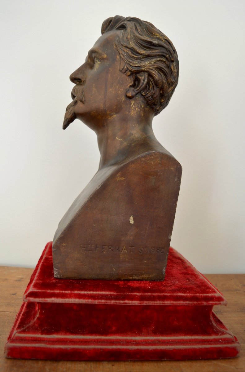 FERRAT Hippolyte (1822-1982) "Buste de Frédéric Mistral" Provence Avignon Maillane Arles Aix -photo-3