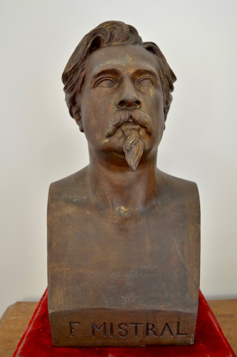 FERRAT Hippolyte (1822-1982) "Buste de Frédéric Mistral" Provence Avignon Maillane Arles Aix -photo-1