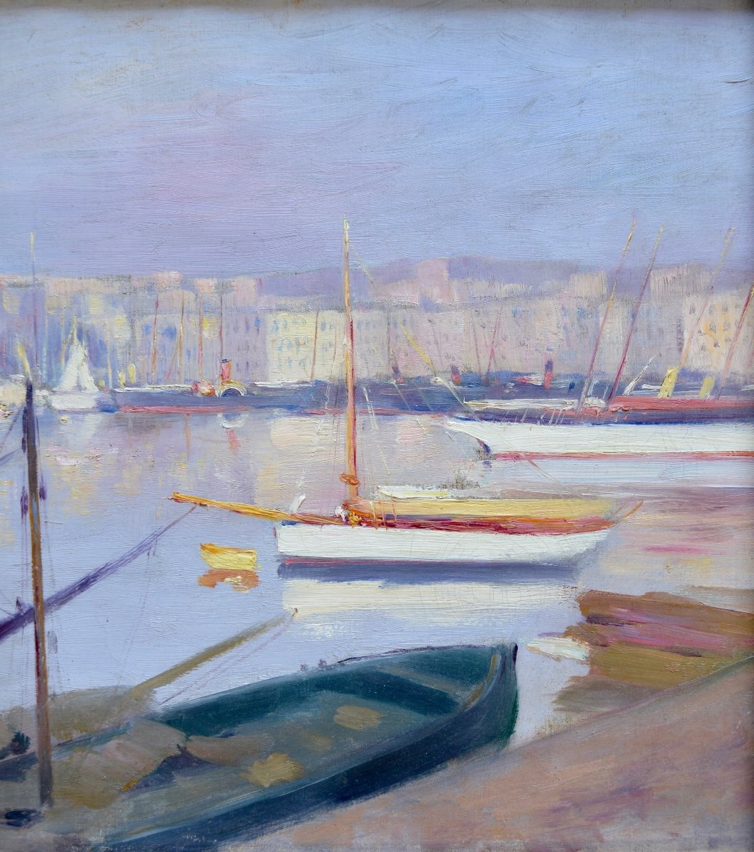 Firmin Claude (1864-1944) “the Old Port Of Marseille, 1894” Provence Avignon Grivolas -photo-3