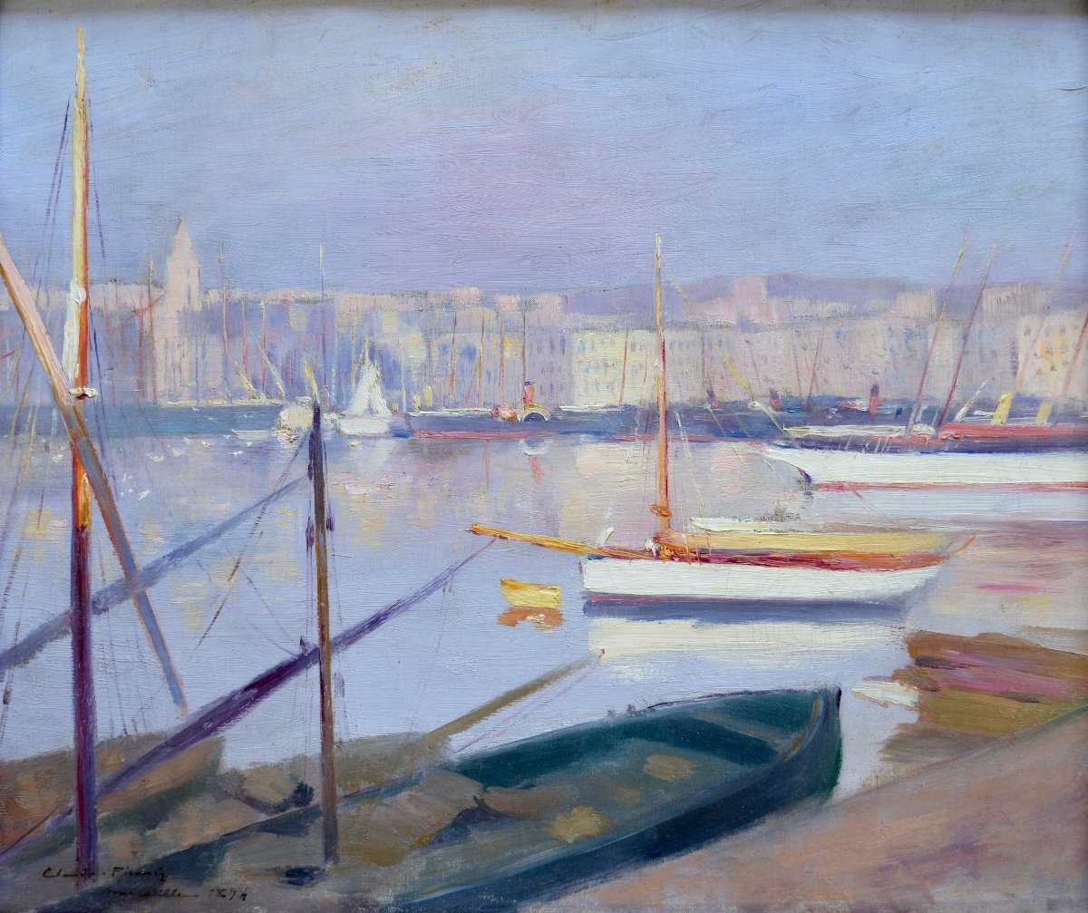 Firmin Claude (1864-1944) “the Old Port Of Marseille, 1894” Provence Avignon Grivolas 