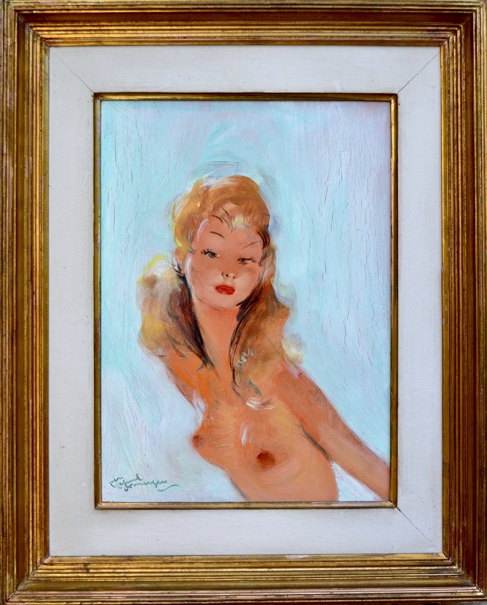Domergue Jean-gabriel (1889-1962) “christina / Blonde Pin-up” Paris Cannes Woman Usa-photo-3