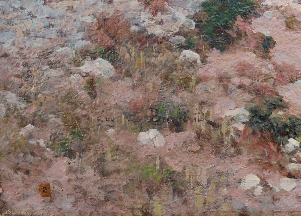 BARBERIIS Eugène de (1851-1937)  « Vue de Miramas-le-Vieux » Marseille Istres Provence Sanary-photo-2