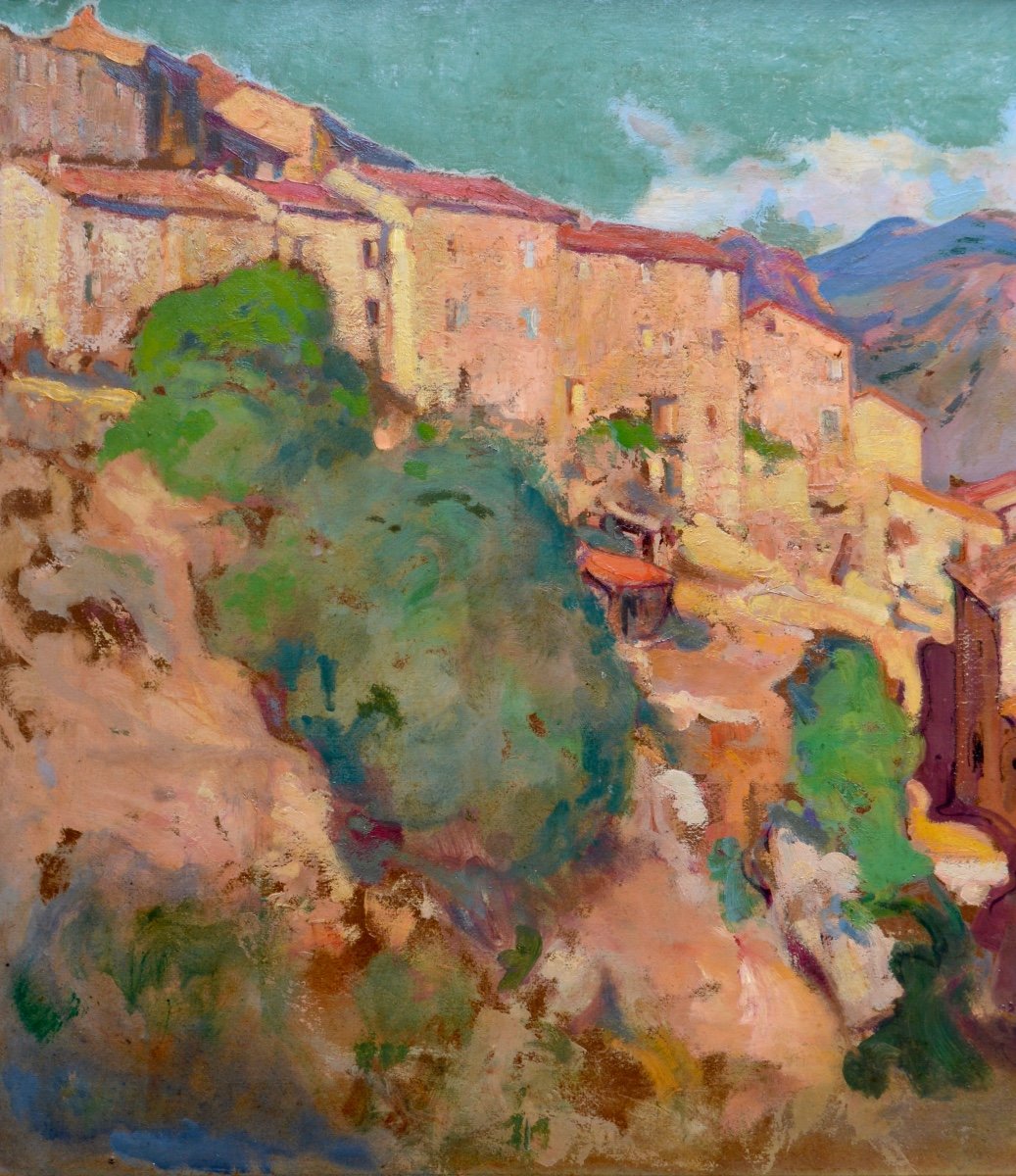 ANTONI Louis Ferdinand (1872 - 1940) « Le village d'Ota en Corse » Porto Bastia Ajaccio Piana-photo-2