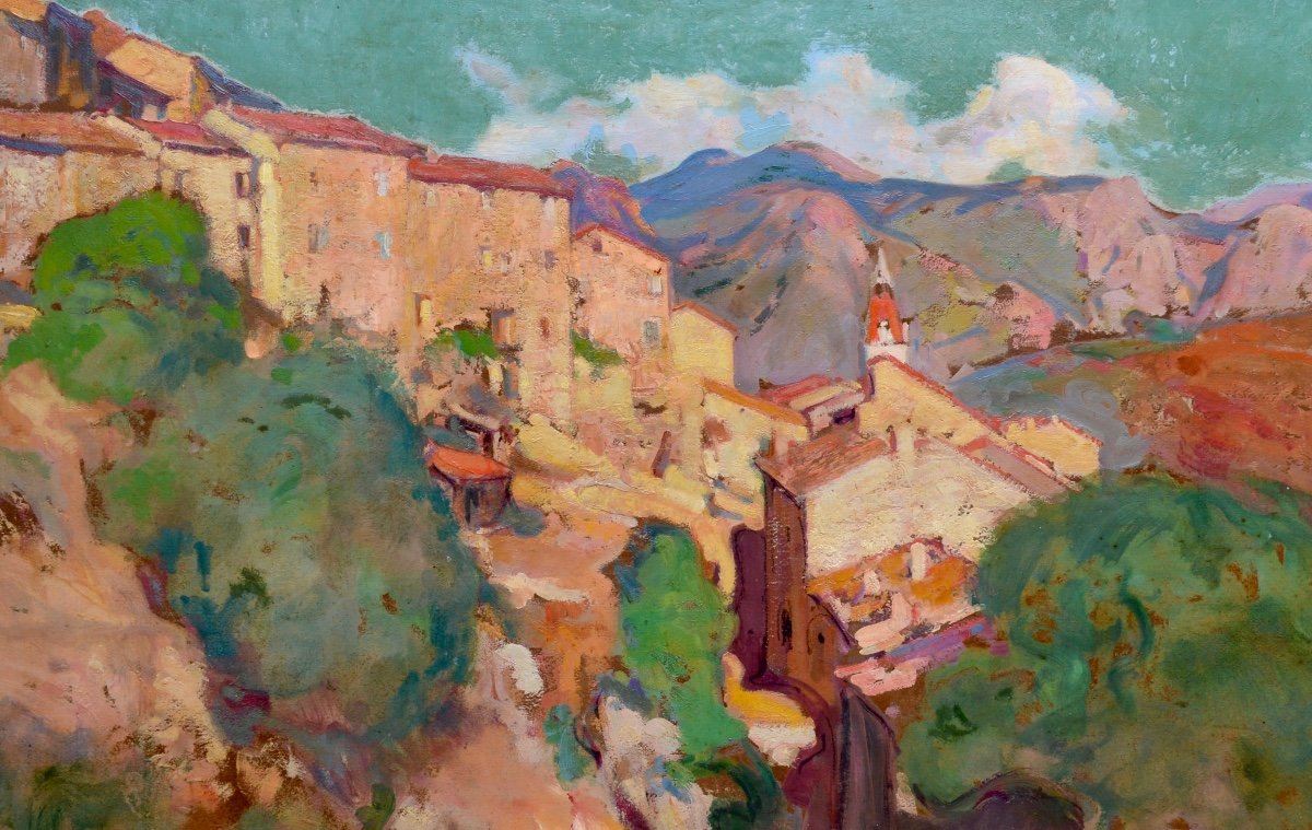 ANTONI Louis Ferdinand (1872 - 1940) « Le village d'Ota en Corse » Porto Bastia Ajaccio Piana-photo-4