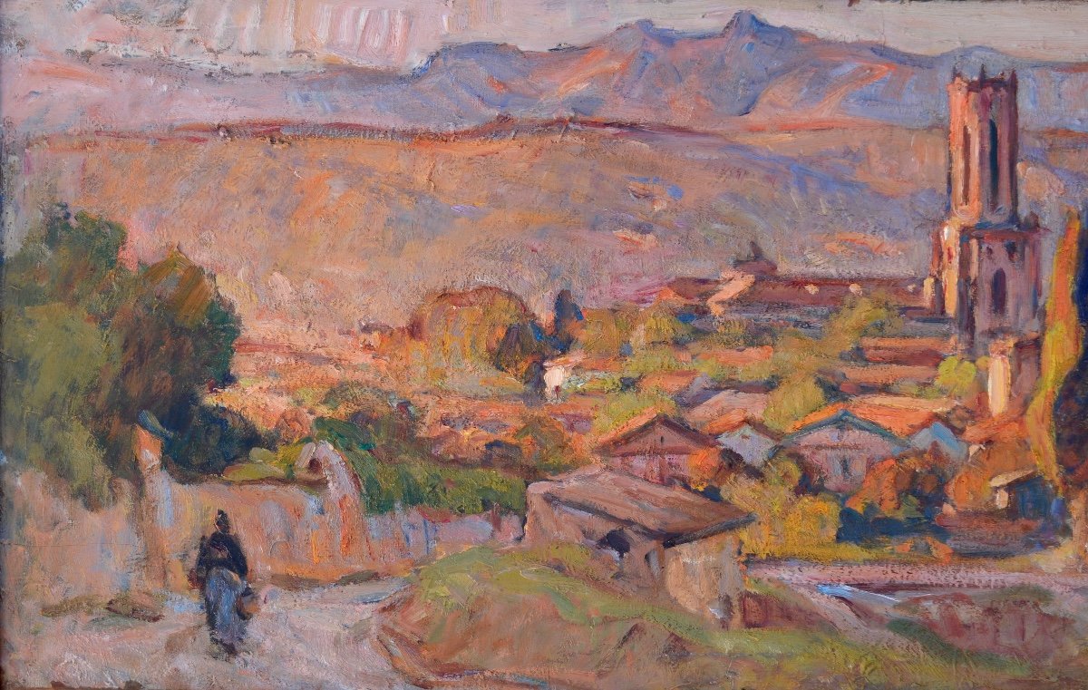 Arnaud Marcel (1877-1956) "panorama Of The City Of Aix En Provence" Marseille Cézanne Ravaisou-photo-2