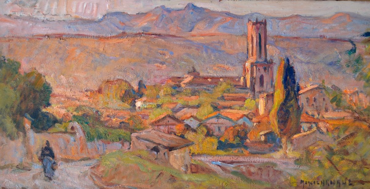 Arnaud Marcel (1877-1956) "panorama Of The City Of Aix En Provence" Marseille Cézanne Ravaisou-photo-4