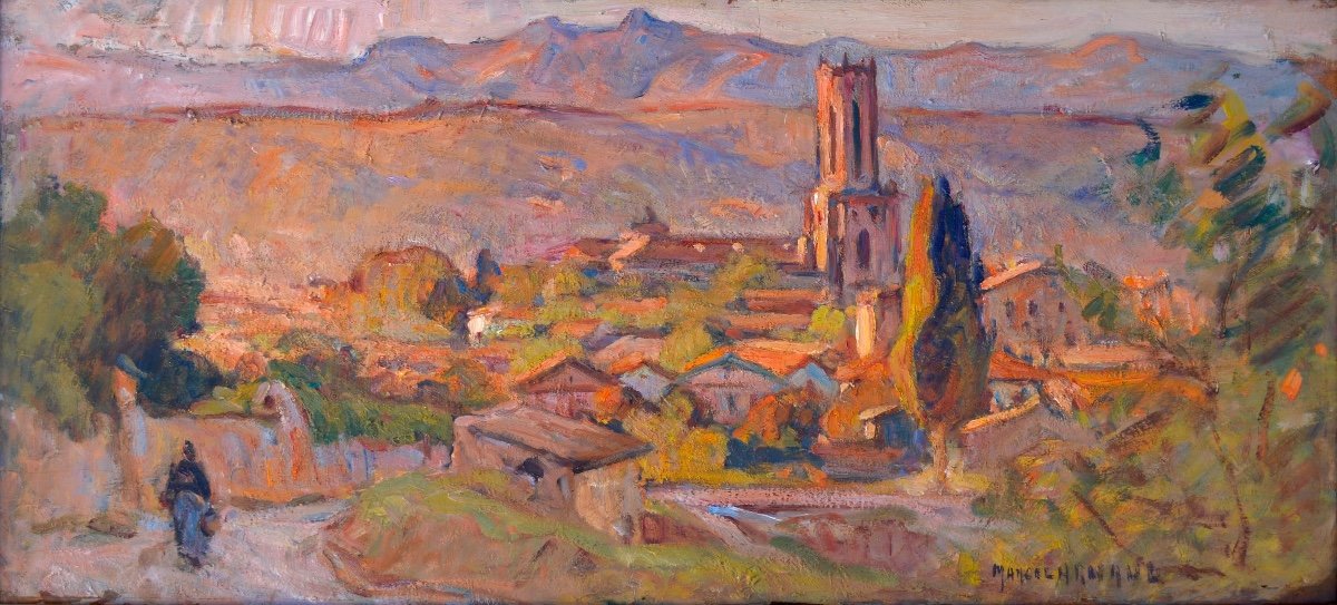Arnaud Marcel (1877-1956) "panorama Of The City Of Aix En Provence" Marseille Cézanne Ravaisou