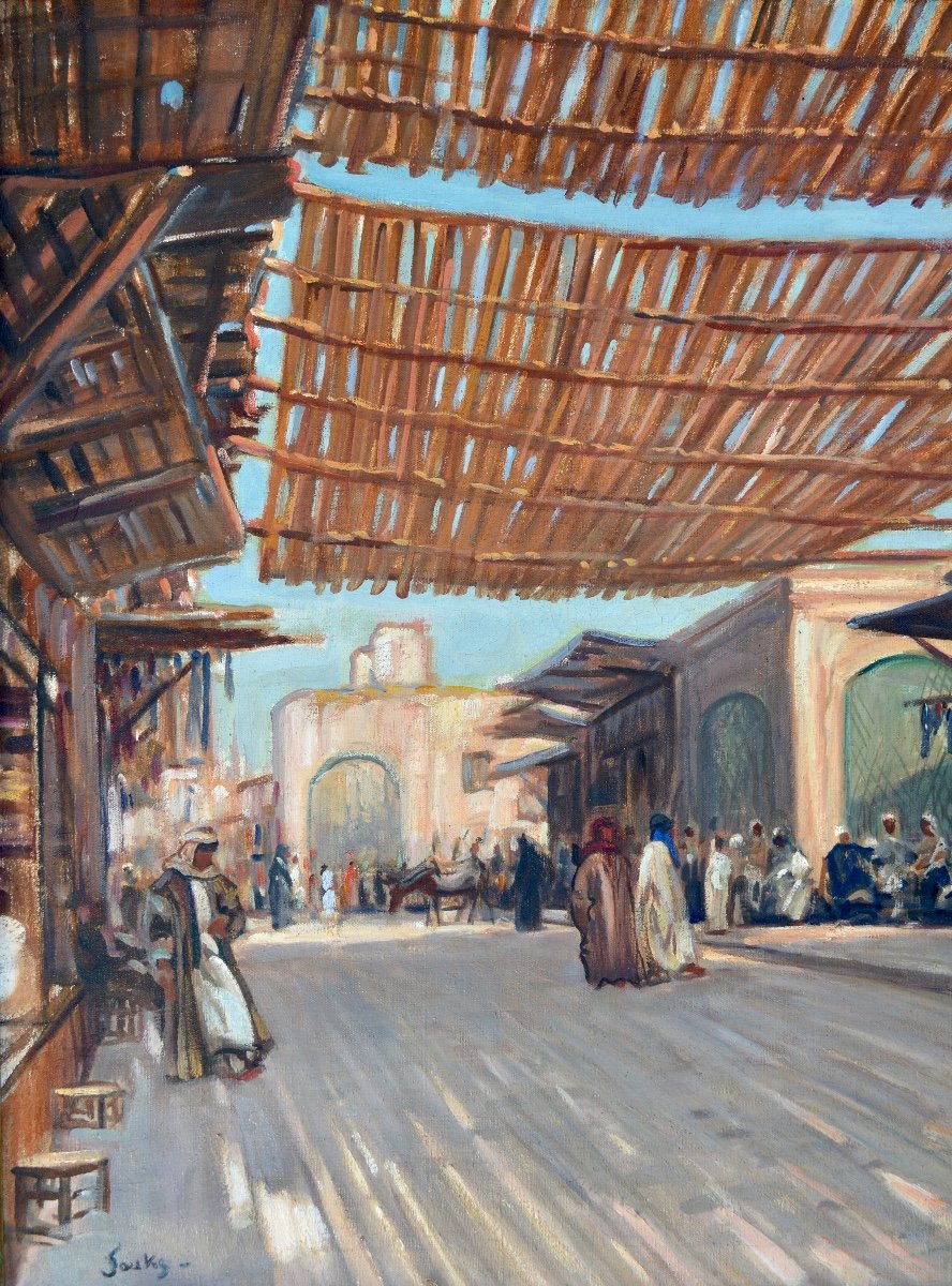 MICHELET Georges (1873-1946) «Souk à Alep, Syrie » Liban Palmyre Beyrouth Damas Galentz Paris-photo-3