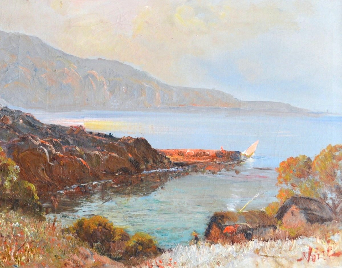 NOIRÉ Maxime (1861-1927) «Vue de Tipaza en Algérie »Orientaliste Alger Maroc Tunisie Chenouan-photo-3