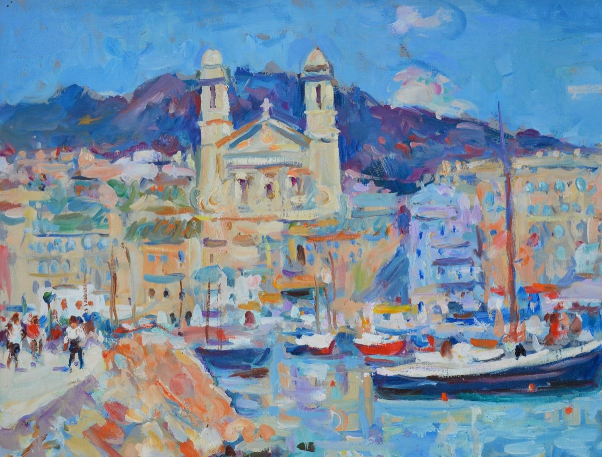 AGOSTINI Max (1914-1997)  " Le vieux port de Bastia, Corse " Farinole Ajaccio Erbalunga Paris -photo-4