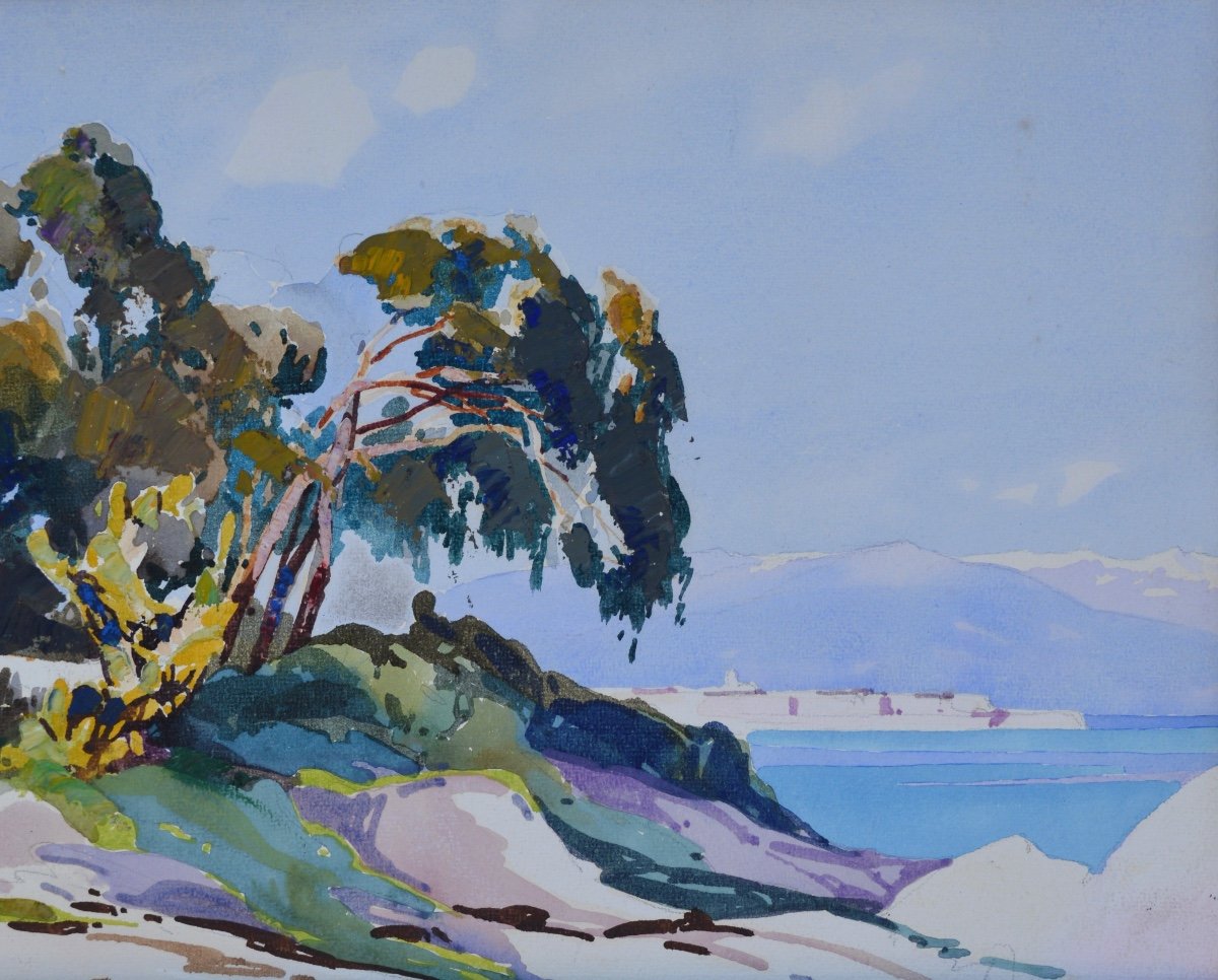 PERI Lucien (1880-1948) Attribué à "Chapelle des Grecs à Ajaccio, Corse " Bastia Ajaccio Paris-photo-3