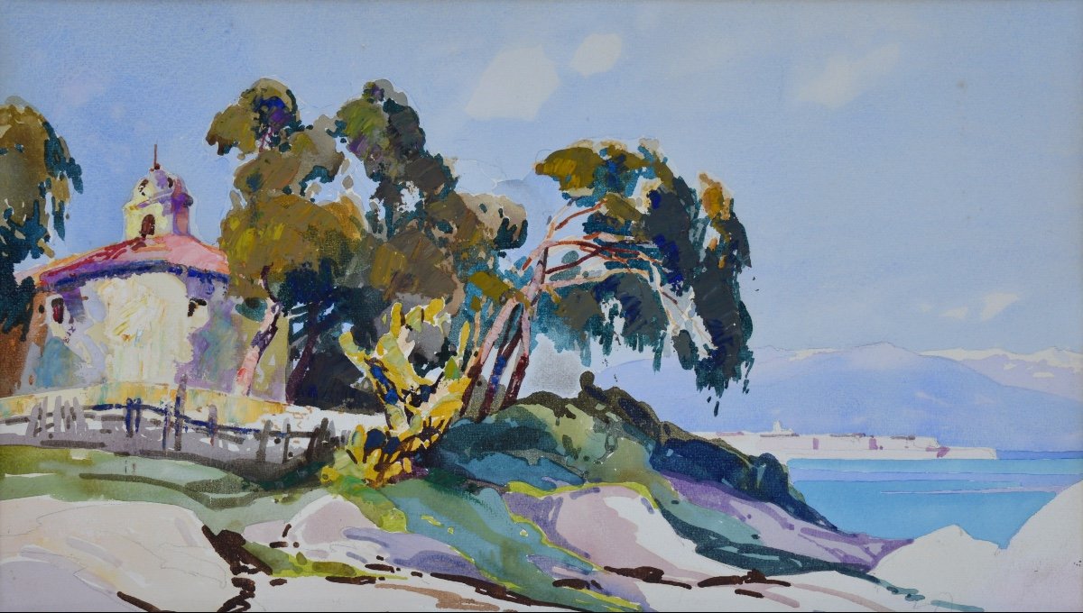 PERI Lucien (1880-1948) Attribué à "Chapelle des Grecs à Ajaccio, Corse " Bastia Ajaccio Paris