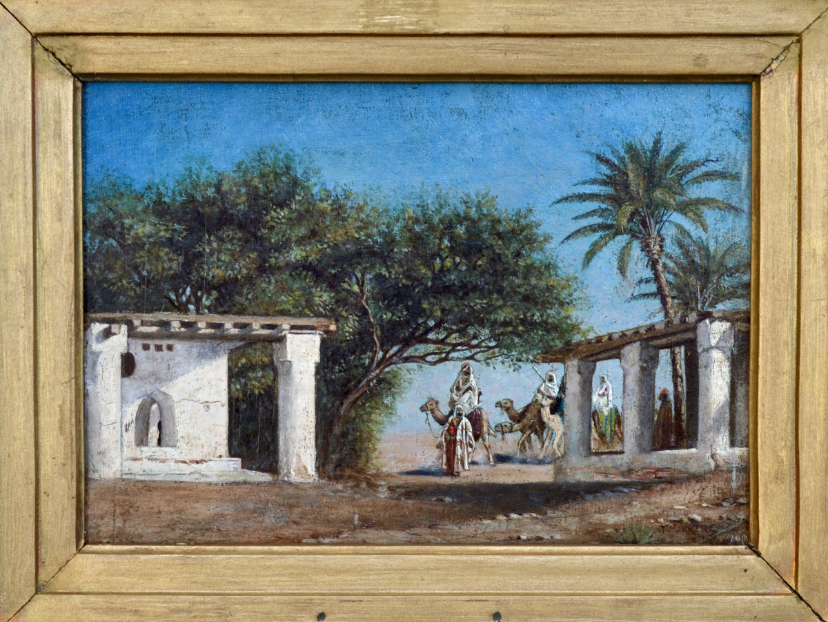 FRÈRE Théodore (1814-1888) « L'arrivée de la caravane » Syrie Liban Egypte Orientaliste Paris-photo-2