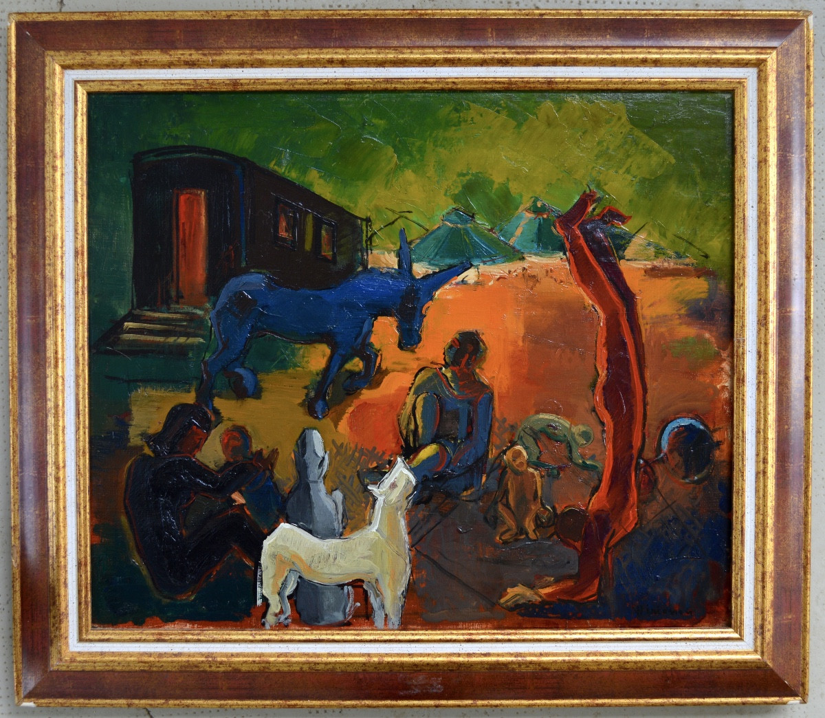 MIRIANON Georges (1910-1986) «Campement de cirque, Rouen »  Acrobates Bouglione Paris Pinder-photo-4