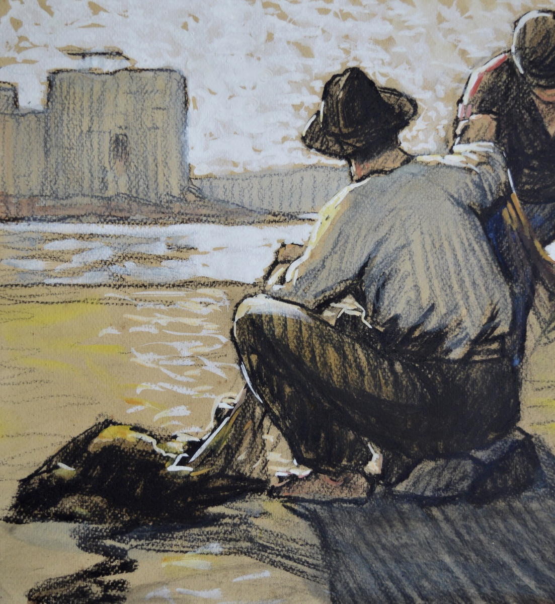 VIDAL Gustave (1895-1966) &laquo;P&ecirc;cheurs &agrave; Saint-Tropez &raquo; Var Provence Avignon Ramatuelle Grimaud-photo-2