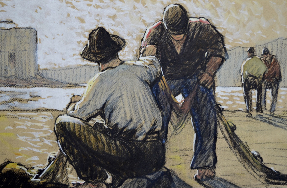 VIDAL Gustave (1895-1966) &laquo;P&ecirc;cheurs &agrave; Saint-Tropez &raquo; Var Provence Avignon Ramatuelle Grimaud-photo-4