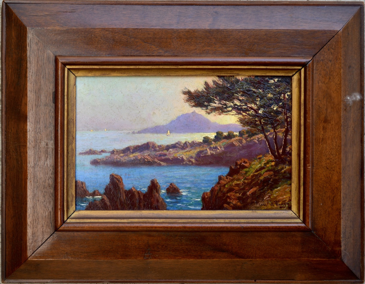 MOREL DE TANGUY Charles (1857-1930) «Entrée de la rade d'Agay, Estérel » Var Provence Toulon 