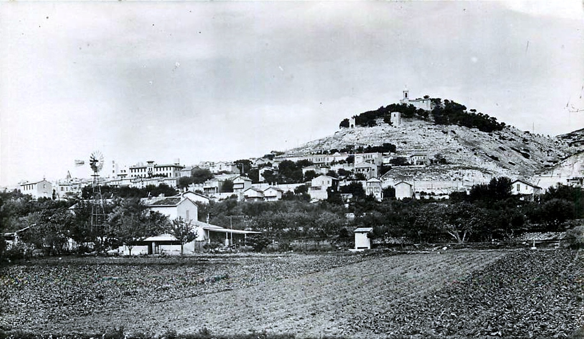 MEIFFREN Marius (1855-1942) &laquo; Vue du village d&#039;Allauch &raquo;  Provence Marseille Aubagne Gardanne -photo-2