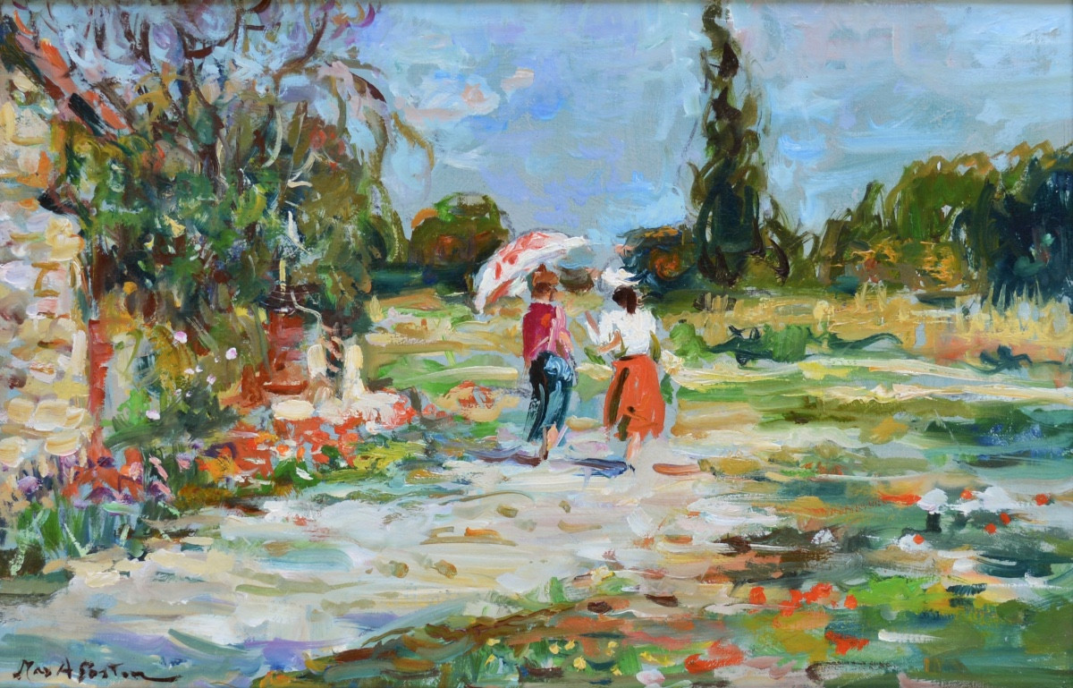 Agostini Max (1914-1997) "elegant On The Road" Provence Allauch Paris Marseille Alpilles Aix