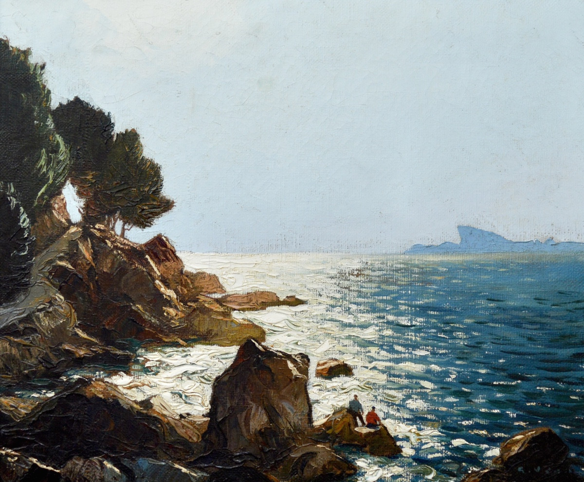 VIDAL Gustave (1895 - 1966) "Golfe de La Ciotat, effet de contre-jour" Avignon Provence  Bandol