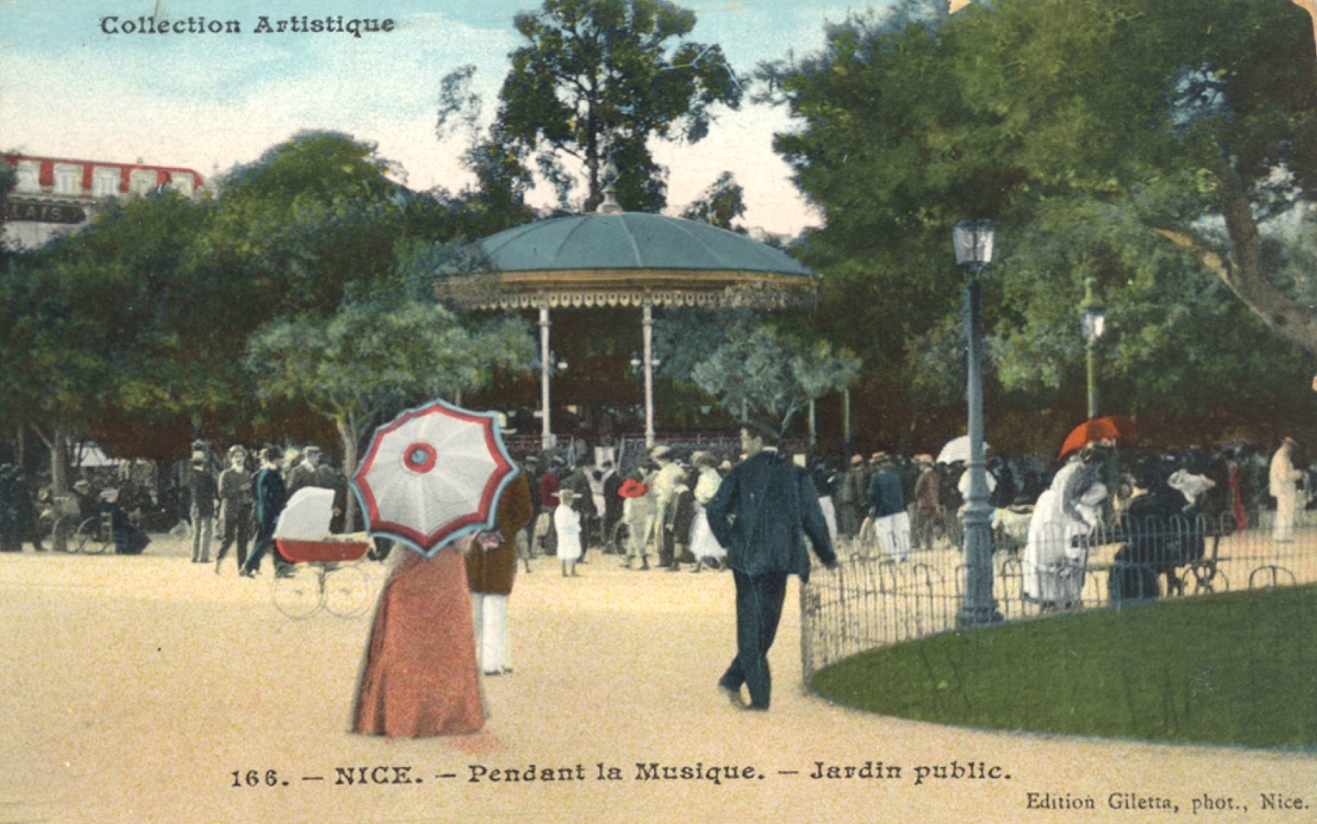 PEGURIER Auguste (1856-1936) «Le kiosque à musique, Nice »  Provence Saint-Tropez Massena Paris-photo-3
