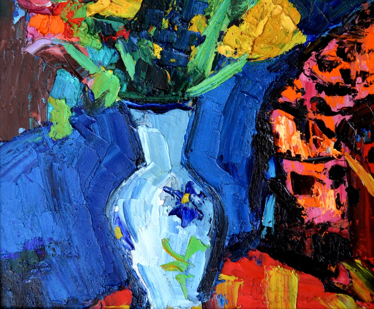 AMBROGIANI Pierre (1907-1985) «Bouquet de Tulipes dans un vase» Marseille Provence Seyssaud-photo-3