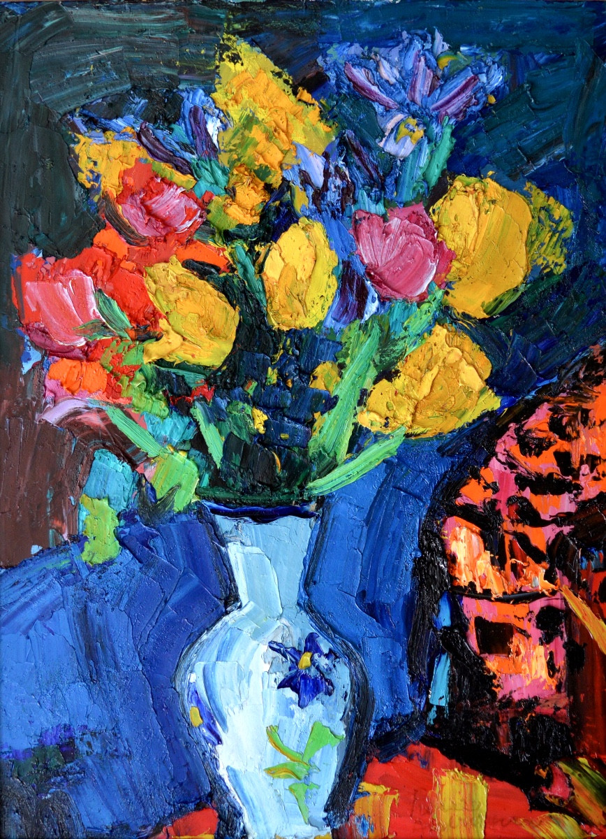 AMBROGIANI Pierre (1907-1985) «Bouquet de Tulipes dans un vase» Marseille Provence Seyssaud