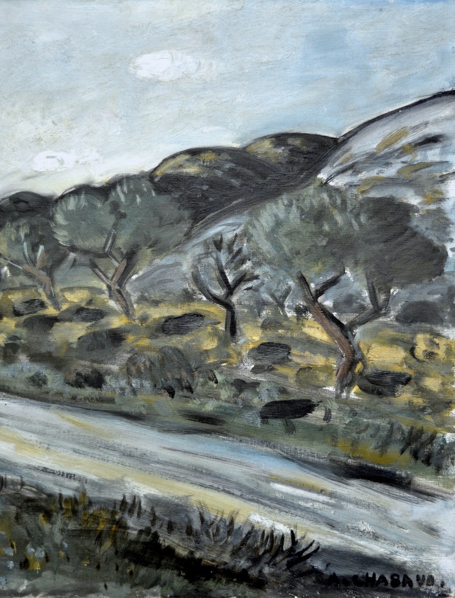 Chabaud Auguste (1882-1955) “field Of Olive Trees In The Rise Of Frigolet” Graveson Provence-photo-1