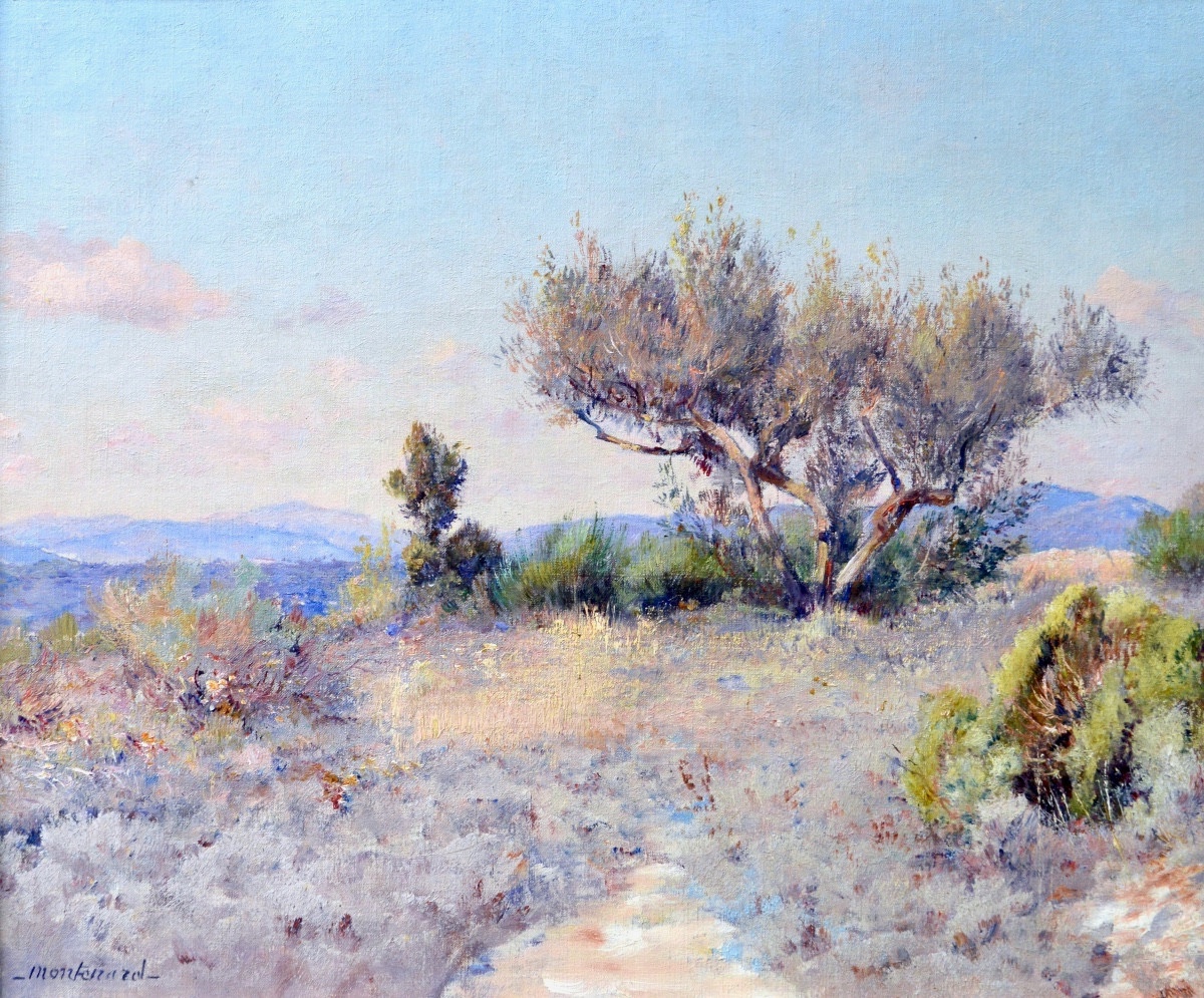MONTENARD Frédéric (1849-1926) « Paysage en Provence » Toulon Var Coudon Paris Marseille -photo-2