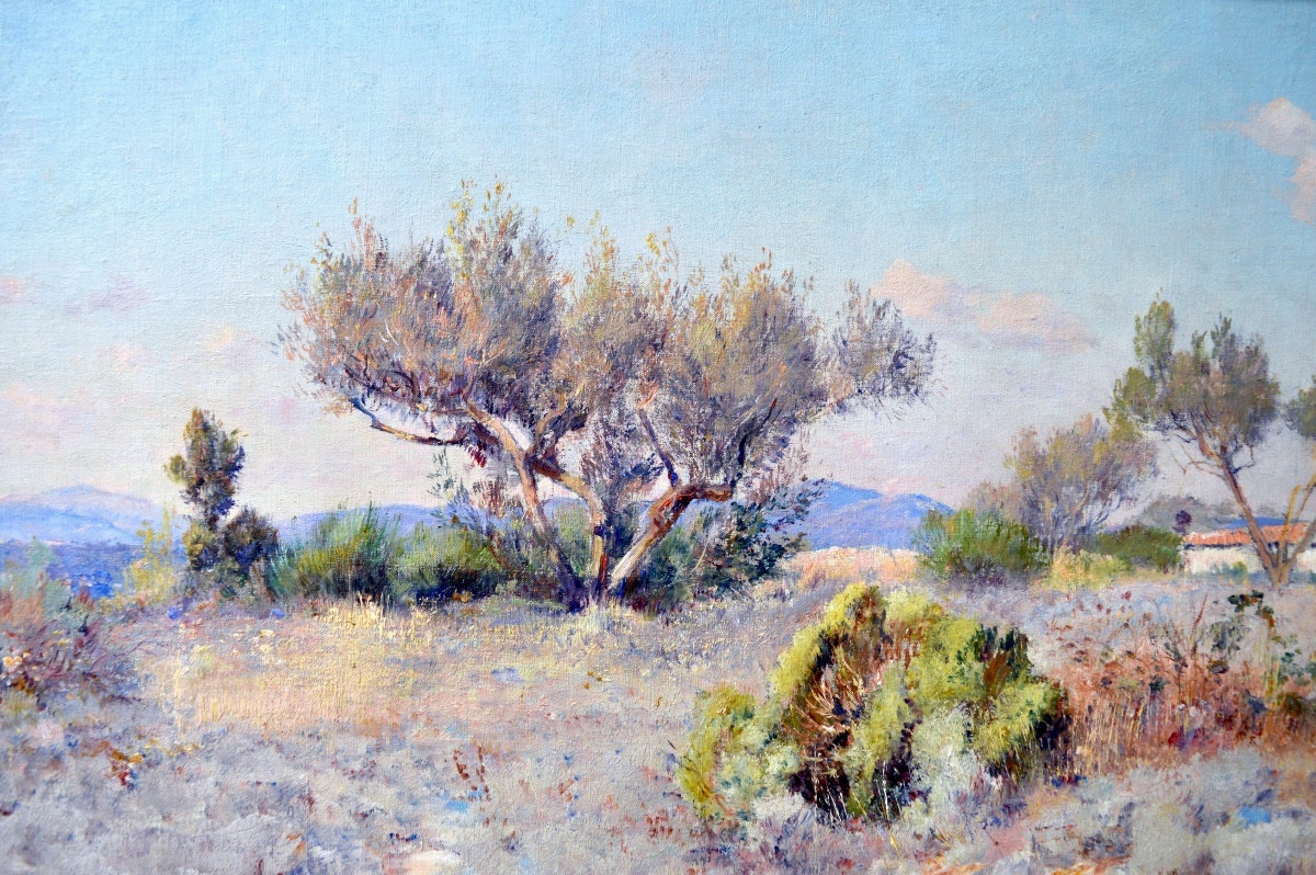 MONTENARD Frédéric (1849-1926) « Paysage en Provence » Toulon Var Coudon Paris Marseille -photo-4