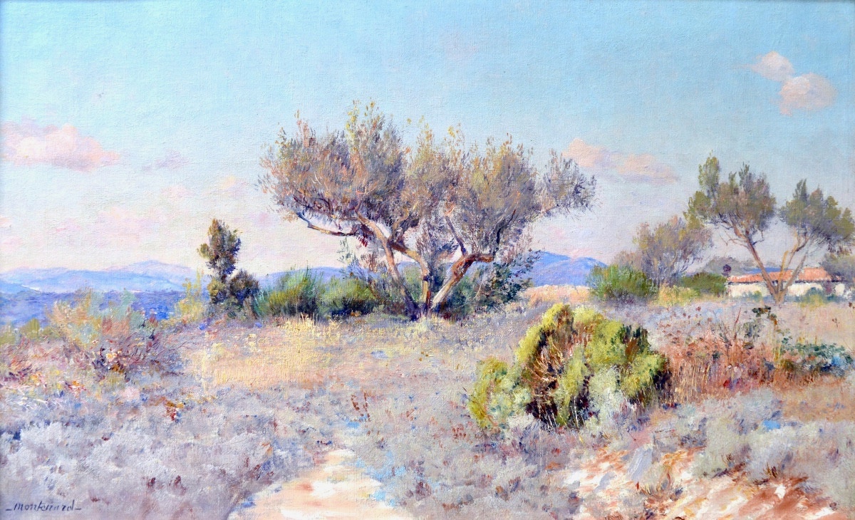 MONTENARD Frédéric (1849-1926) « Paysage en Provence » Toulon Var Coudon Paris Marseille 