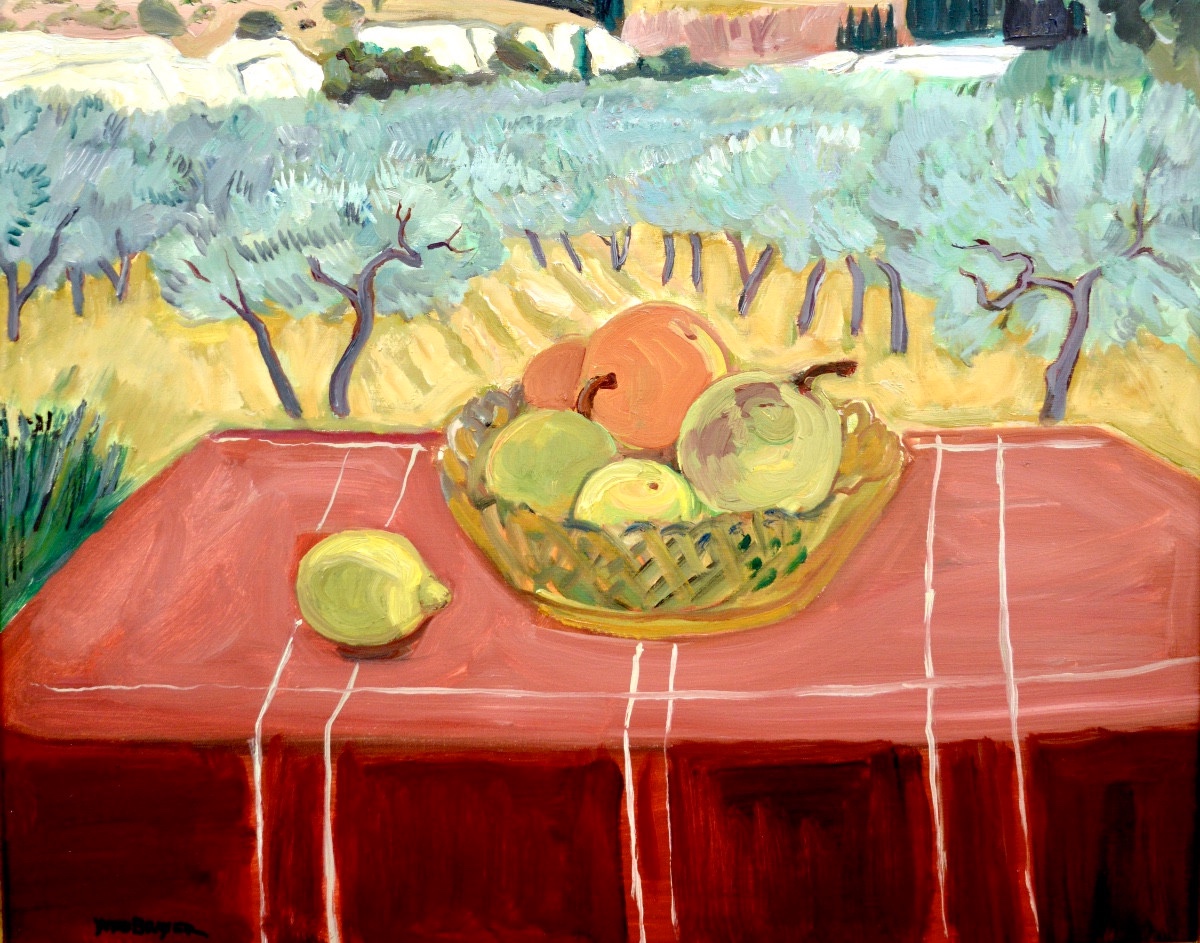 BRAYER Yves (1907-1990) «Corbeille de fruits devant les Alpilles» Provence Paris Paradou Baux -photo-3