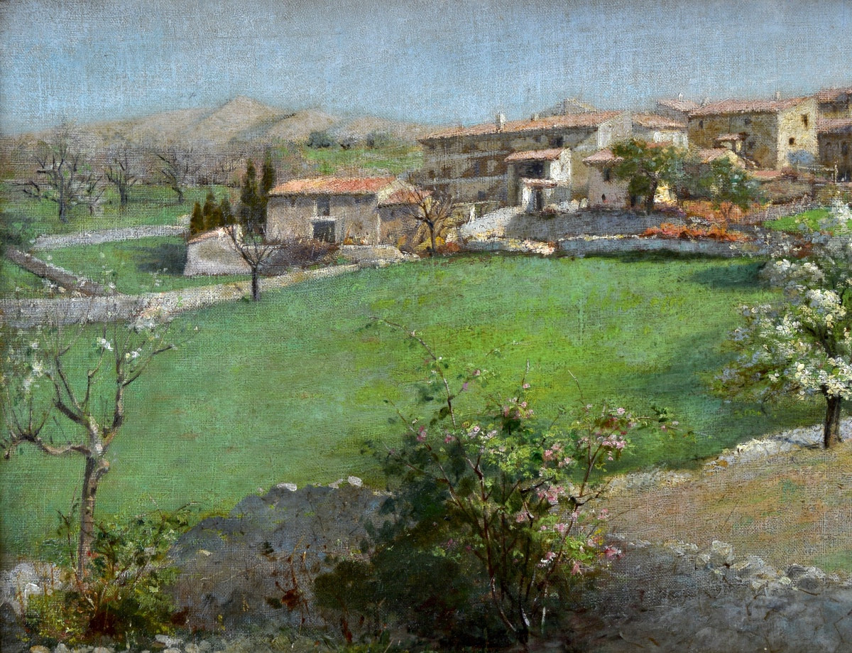 Grivolas Antoine (1843-1902) "the Hamlet Near Avignon" Provence Alpilles Vaucluse Paris Sault-photo-3