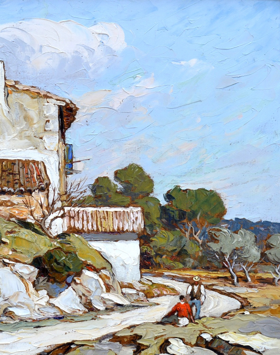 VIDAL Gustave (1895-1966) "Vieille ferme en Provence" Avignon Alpilles Fontvieille Eygalières -photo-3