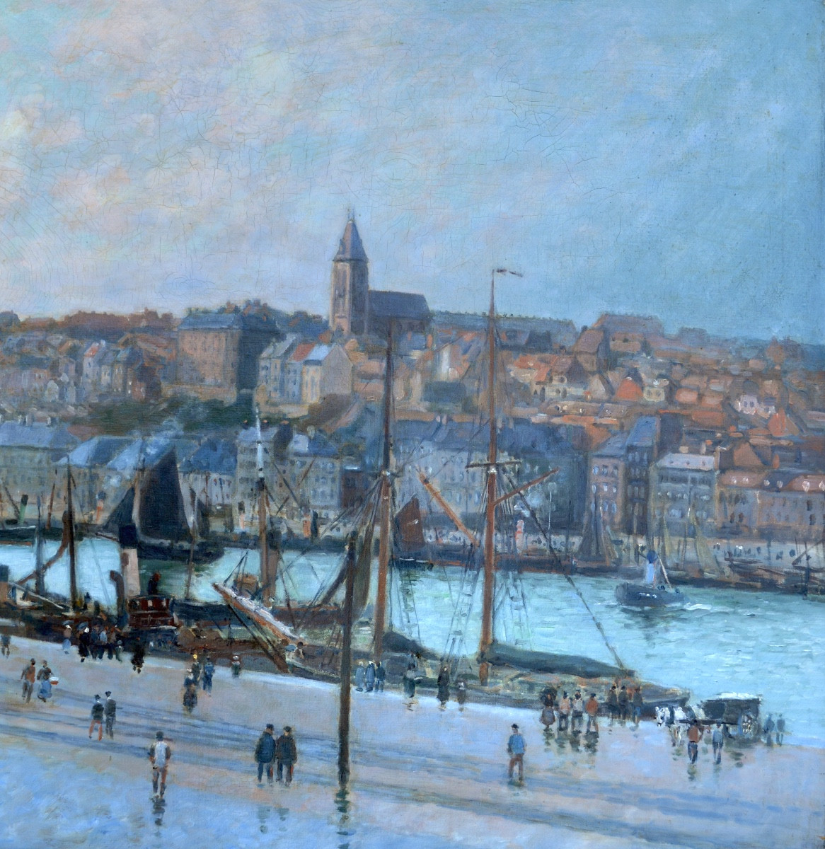 Courant Maurice (1847-1926) “quai Chanzy And Port Of Boulogne-sur-mer” Havre Berck Calais Paris-photo-1