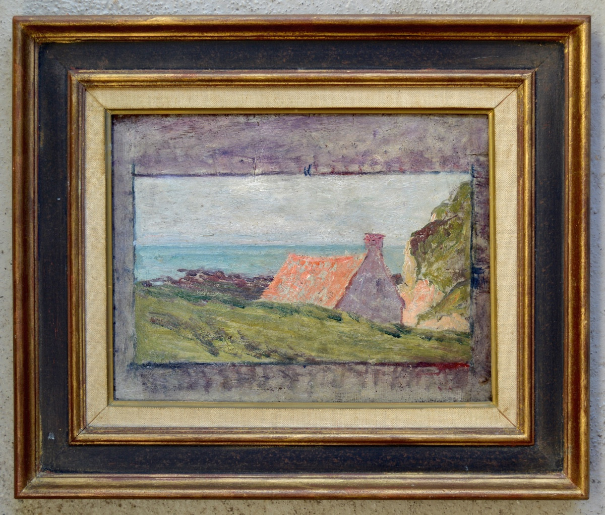 POZIER Jacinthe (1844-1915) "Sous bois / Maison en Bretagne" Pont Aven Eragny Paris Pissarro-photo-4