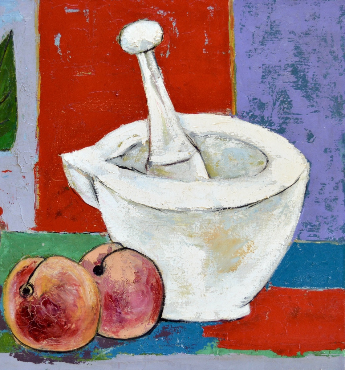 Paul-vanier Beaulieu (1910-1996) "white Mortar And Fruits" Canada Montreal Lemieux Cosgrove -photo-2
